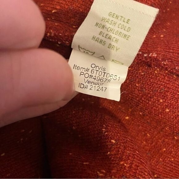 Vintage Y2K Orvis Speckled Fleece Full Zip Jacket Red Small - Picture 6 of 6